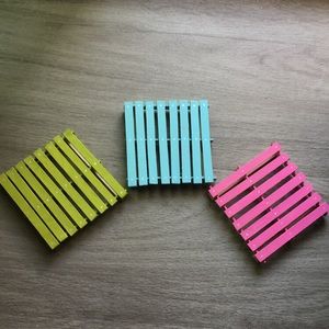 Colorful pallet coasters! Set of 5